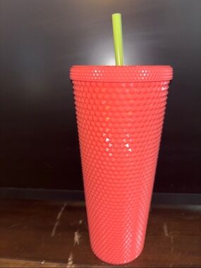 Starbucks Bright Coral Travel Cup - Neon Pink Lid
